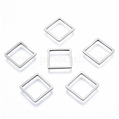 変色しない201ステンレススチール製リンクリング  正方形  ステンレス鋼色  12x12x1mm  内径：10x10mm&nbsp;STAS-N090-T01-1