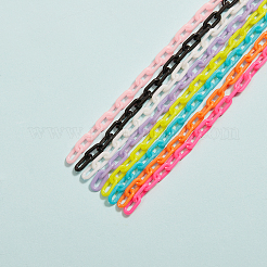 プラスチックアズキチェーン  ミックスカラー  8.5x4.5x1mm&nbsp;KY-CJ0001-31