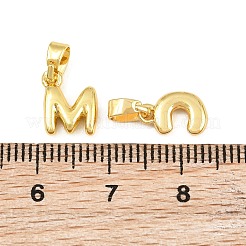真鍮チャーム  文字a~zのチャーム  18KGP本金メッキ  9.5~10x3~8x2.5mm  穴：4.5x2mm  約26個/セット&nbsp;KK-CBABDE2-01G