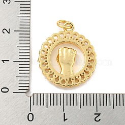Brass Micro Pave Clear Cubic Zirconia Pendants&nbsp;LS-KK-U007-01G-09