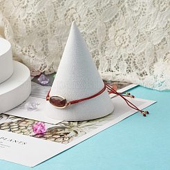 天然石オーバルリンクブレスレット  彼女のための調節可能なブレスレット  内径：1/4~4インチ（0.7~10.1cm）&nbsp;BJEW-JB06861
