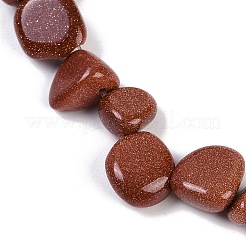 合成ゴールドストーンナゲット連売りをビーズ  7.5~11.5x9~13x4~6.5mm  穴：0.8~1mm  約62~68個/連  14.96~15.55''（38~39.5センチメートル）&nbsp;G-B125-A07-01