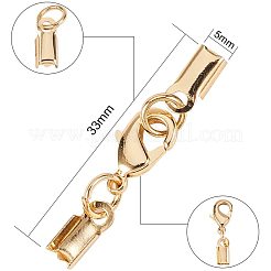 クリップエンド付きラックメッキ真鍮カニカン  ジュエリーには素敵な  ゴールドカラー  33x4~5mm  20セット /箱&nbsp;KK-PH0035-33G