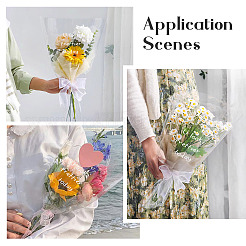 PPプラスチック紙の花の包装紙  防水花屋花束紙  DIY工芸品  三角形  透明  381x238x0.2mm  100個/セット&nbsp;ABAG-TAC0013-07A