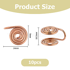 10Pcs Stainless Steel Spiral Pad Cuff Earrings&nbsp;EJEW-HS0001-03RG