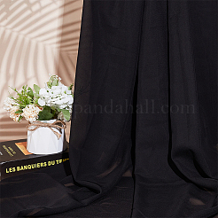 シフォンポリエステル生地  縫製アクセサリー用  ブラック  150x0.02cm&nbsp;DIY-WH0304-944B