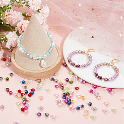 20 Colors Spray Painted ABS Plastic Imitation Pearl Beads&nbsp;OACR-SC0001-43