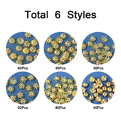 メッキアイアン製ビーズキャップ  5  - 花びらの花  フィリグリー  ゴールドカラー  8x3mm  穴：0.5mm  80pc&nbsp;IFIN-FS0001-41