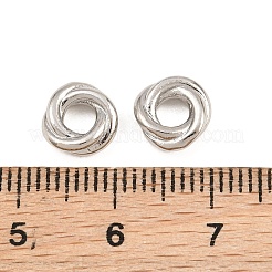 真鍮ビーズ  ツイスト  カドミウムフリー＆鉛フリー  ラックめっき  長持ちメッキ  プラチナ  8x3mm  穴：3.5mm&nbsp;KK-CBA5CB0-33P