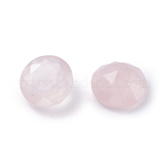 天然石ローズクォーツカボション  多面カット  フラットラウンド  10x4.5mm&nbsp;G-G835-A01-04