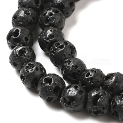 天然溶岩岩ビーズ連売り  ラウンド  4.5mm  穴：0.8mm  約99個/連  14.84インチ（37.7cm）&nbsp;G-C154-03