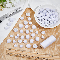 72Pcs 3 Styles 1-Hole Cloth Aluminum Shank Buttons&nbsp;DIY-NB0014-75C