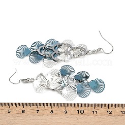 430 Stainless Steel Shell Shape Dangle Earrings&nbsp;EJEW-A137-03P-02