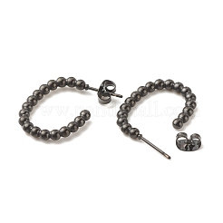 Ion Plating(IP) 304 Stainless Steel Oval Stud Earrings&nbsp;EJEW-K242-07B