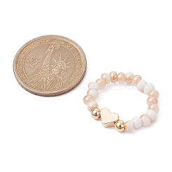 Electroplated Glass Beads Stretch Rings&nbsp;RJEW-JR00598