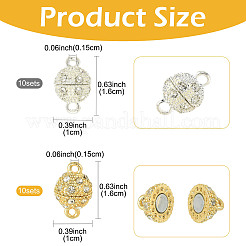 10 Bags Alloy Rhinestone Magnetic Clasps&nbsp;RB-FS0001-08S