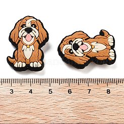 食品グレードの環境に優しいシリコーン焦点ビーズ  犬  ブラウン  犬  30x22x7.5mm  穴：3mm&nbsp;SIL-I006-01A