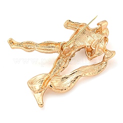ラインストーンのブローチ付き金亜鉛合金  十二星座  魚座  53x41x13mm&nbsp;JEWB-B018-03G-12