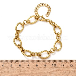 304 Stainless Steel Oval Link Chain Bracelets for Women&nbsp;BJEW-F536-04G