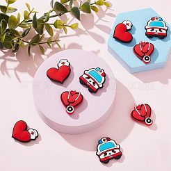 9Pcs 3 Style Hospital Theme Food Grade Eco-Friendly Silicone Focal Beads&nbsp;SIL-CA0001-35