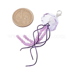 3Pcs 3 Colors Jellyfish Glass Pendant Decorations&nbsp;HJEW-JM02655
