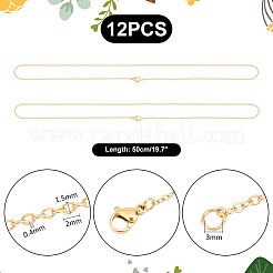 PVD Vacuum Plating 304 Stainless Steel Cable Chain Necklaces&nbsp;NJEW-UN0001-45G
