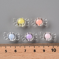 透明なアクリルビーズ  二層ビーズ  キャンディ  ミックスカラー  9x17x8.5mm  穴：2mm&nbsp;X-TACR-S152-03A