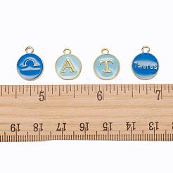 2 Sets 2 Styles Golden Plated Alloy Enamel Charms&nbsp;ENAM-YW0001-28C