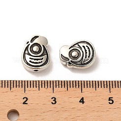 チベット風合金ビーズ  カドミウムフリー＆鉛フリー  ティアドロップ  アンティークシルバー  13x10.5x4.5mm  穴：1.4mm  約418個/1000g&nbsp;FIND-C043-052AS