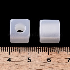 レジンヨーロピアンビーズ  大穴キューブビーズ  ホワイト  10x10x10mm  穴：4.4mm&nbsp;RESI-Z030-02