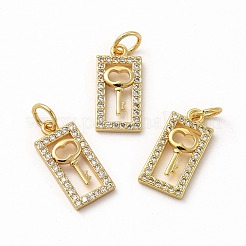Rack Plating Brass Micro Pave Cubic Zirconia Charms&nbsp;ZIRC-M120-11G