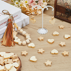 120Pcs 2 Styles Natural Maple Wood Beads&nbsp;WOOD-SC0002-28