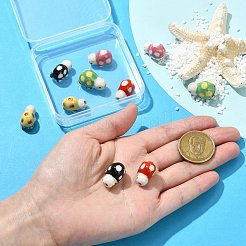 10個 5色ハンドメイドプリント磁器ビーズ  手描きの陶器ビーズ  カメ  ミックスカラー  11~13x18~20x11~12mm  穴：2mm  2個/カラー&nbsp;PORC-CJ0001-21