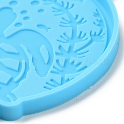 DIYの海をテーマにしたペンダントシリコンモールド  レジン型  UVレジン用  エポキシ樹脂ジュエリー作り  ウミガメの模様  90x82x6mm  穴：1.8mm&nbsp;LS-SIMO-H010-01E