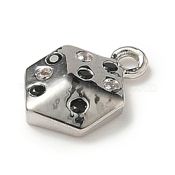 Brass Micro Pave Cubic Zirconia Charms&nbsp;KK-I276-39P