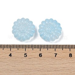 透明ガラスビーズ  花  焼き付け塗料  ライトブルー  16x15.5x7.5mm  穴：1.2mm&nbsp;DGLA-E004-05E