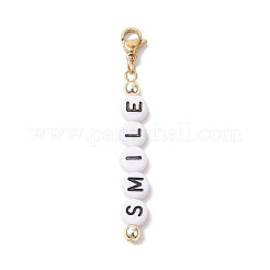 5Pcs 5 Styles Letter Opaque Acrylic Pendant Decorations&nbsp;HJEW-JM01993