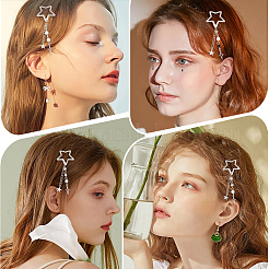 5Pcs 5 Styles Star Alloy Snap Hair Clips&nbsp;PHAR-GO0001-02
