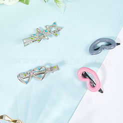 20Pcs 4 Style Plastic Snap Hair Clips&nbsp;PHAR-CP0001-24