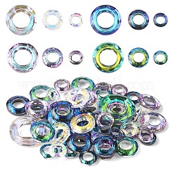 16Pcs 3 Styles Electroplate Glass Linking Rings&nbsp;GLAA-YW0005-28A
