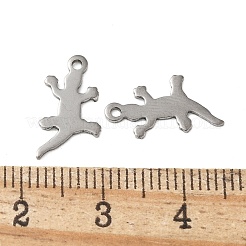 ステンレススチールチャーム201個  ヤモリのチャーム  ステンレス鋼色  14.5x8x0.5mm  穴：1.2mm&nbsp;STAS-I330-047P