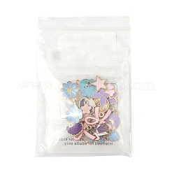 30個15スタイルアロイエナメルペンダント  混合図形  ミックスカラー  12~21.5x9~25x1~3.5mm  穴：1.6~2mm  2個/スタイル&nbsp;ENAM-FS0003-36