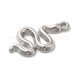 304ステンレスペンダント  スネークチャーム  ステンレス鋼色  20x11x2mm  穴：1.1mm&nbsp;STAS-C110-06P