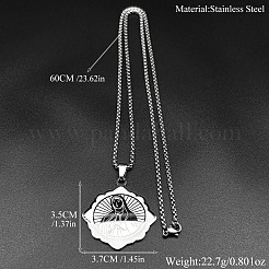 304ステンレススチール製宗教モチーフの聖母ペンダントネックレス（女性用）  銀  23.62インチ（60cm）&nbsp;WG7C531-01