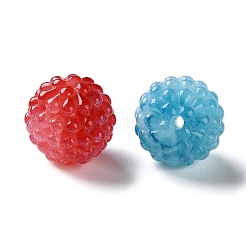 透明樹脂ビーズ  ワックスベリービーズ  ラウンド  グリッターパウダー付き  ミックスカラー  18mm  穴：2.5mm&nbsp;RESI-B031-05