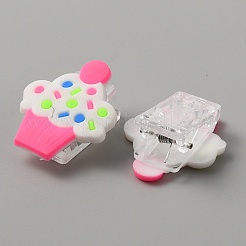 かわいいシリコンとプラスチックのクリップ  紙の文書用  学校事務用品  食べ物  33x26.5x14mm&nbsp;AJEW-WH0248-373C
