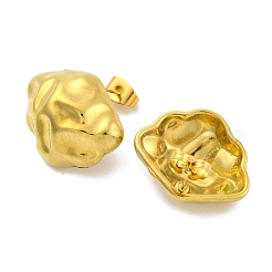 イオンプレーティング（IP）304ステンレススチールスタッドピアス  18KGP本金メッキ  16.5x20.5mm&nbsp;EJEW-H013-33G