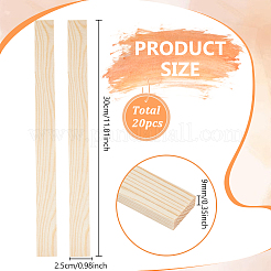 ウッドクラフトスティック  DIYモデリング材料  長方形  パパイヤホイップ  300x25x9mm  20個/セット&nbsp;WOOD-BC0001-49B