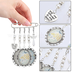 DIY Blank Charms Brooch Pendant Decoration with Imitation Pearl Beaded Making Kit&nbsp;DIY-SC0025-59