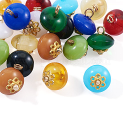 20Pcs 10 Colors Resin Imitation Jade Rondelle Charms&nbsp;FIND-TA0004-62